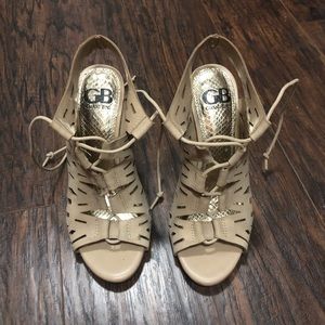 Tan Suede Lace Up Heels